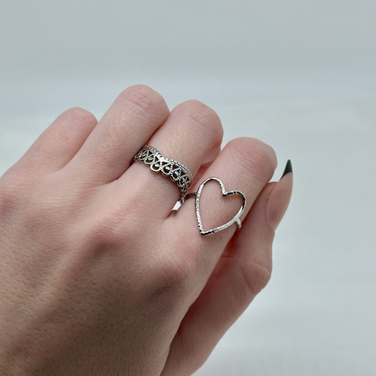 Bague Cœur argentée