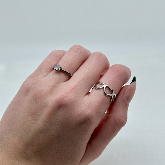 Bague Love argentée