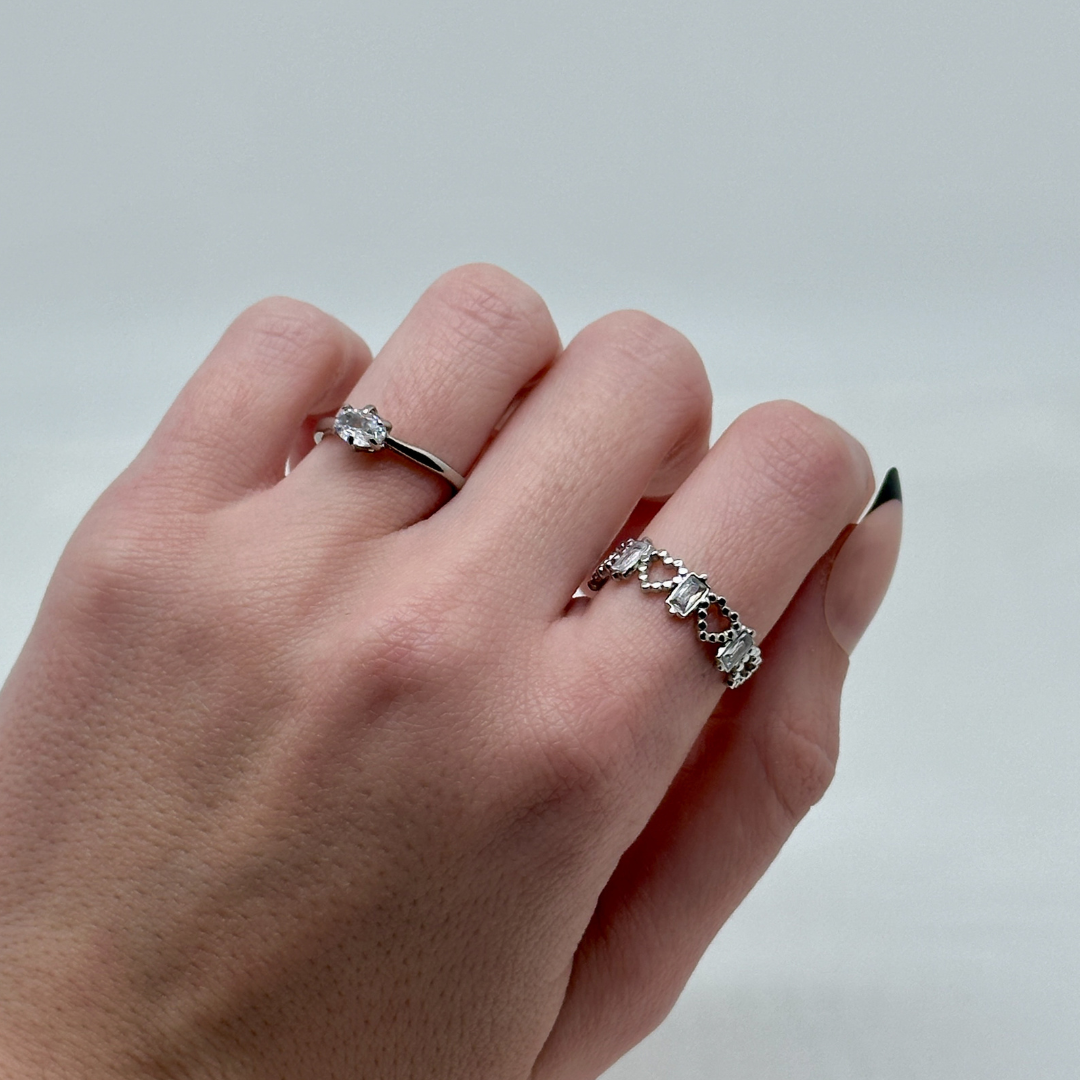 Bague Solitaire dorée