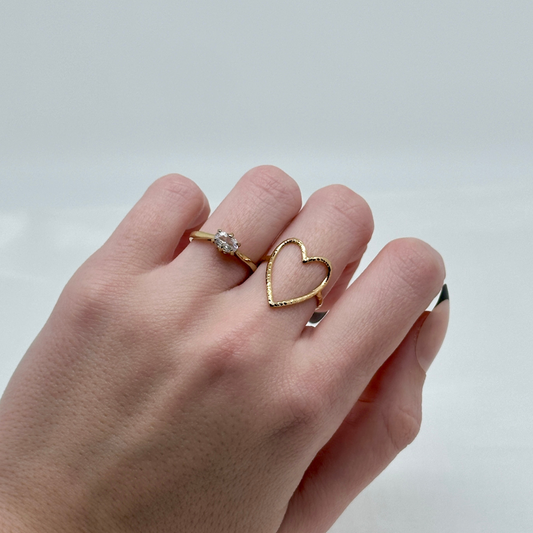 Bague Solitaire dorée