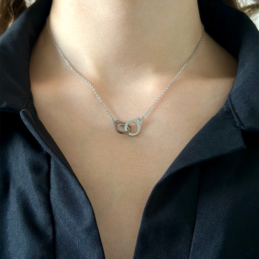Collier Handcuff argenté