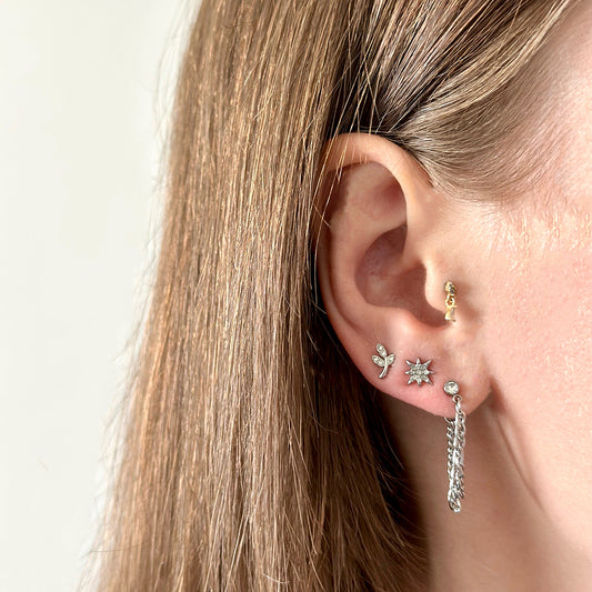 Mono boucle Pénélope argentée