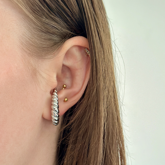 Mono boucle Luna argentée